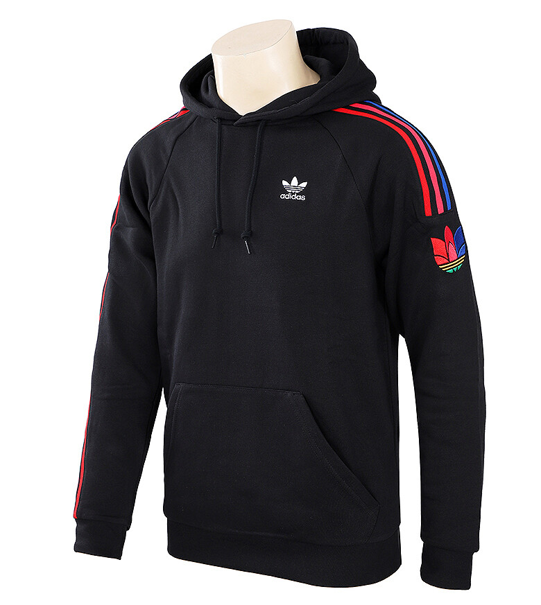 adidas originals adicolor three stripe sweatshirt in black